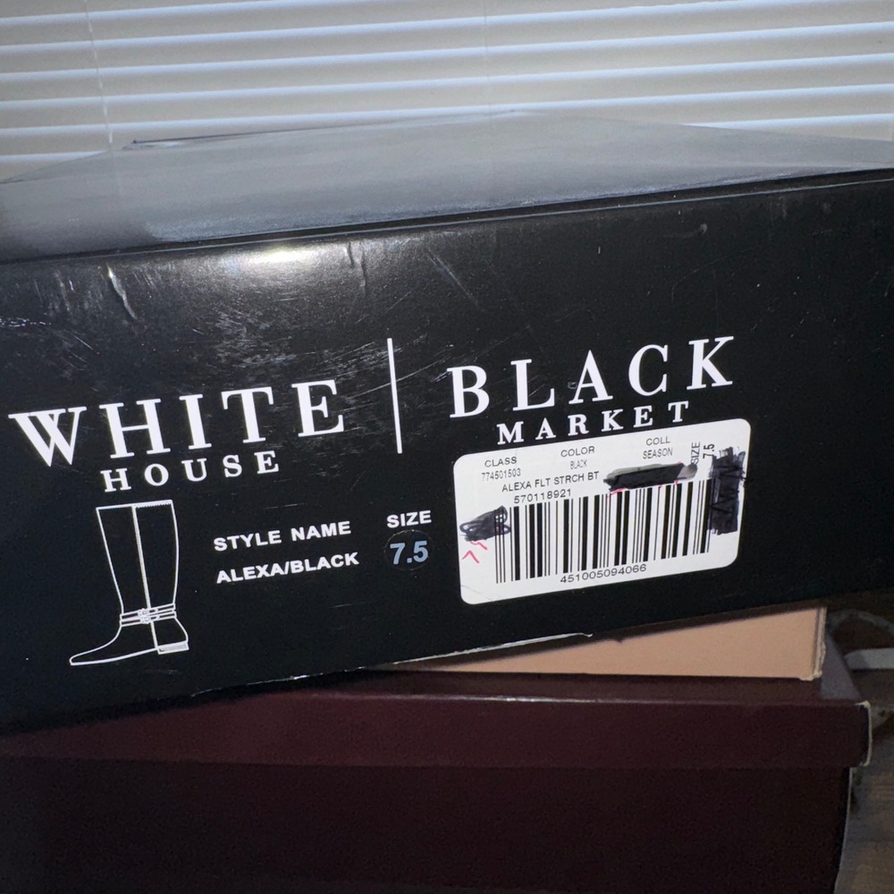 White House Black Market Alexa Tall Boot High Zip Leather Riding Womens 7.5 - Picture 10 of 10